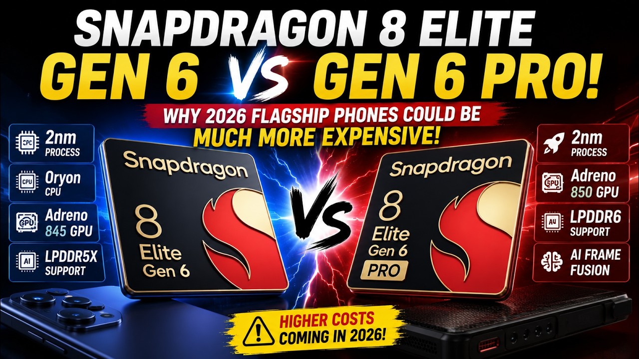 Snapdragon 8 Elite Gen 6 vs Gen 6 Pro! Why 2026 Flagship Phones Could Be Much More Expensive