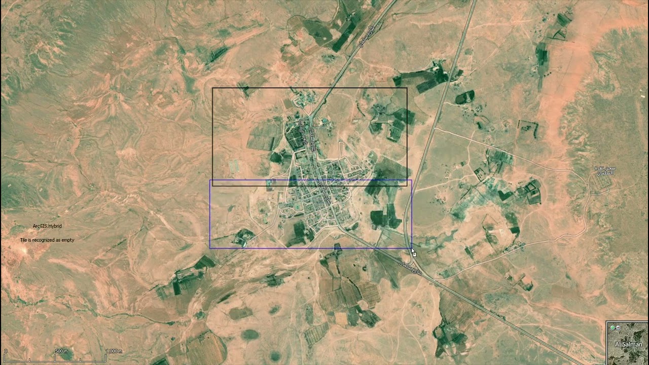 شرح طريقة تحميل صورتين من برنامج SAS Planet ثم دمجهما في صورة واحدة موزاييك باستخدام برنامج ArcMap.