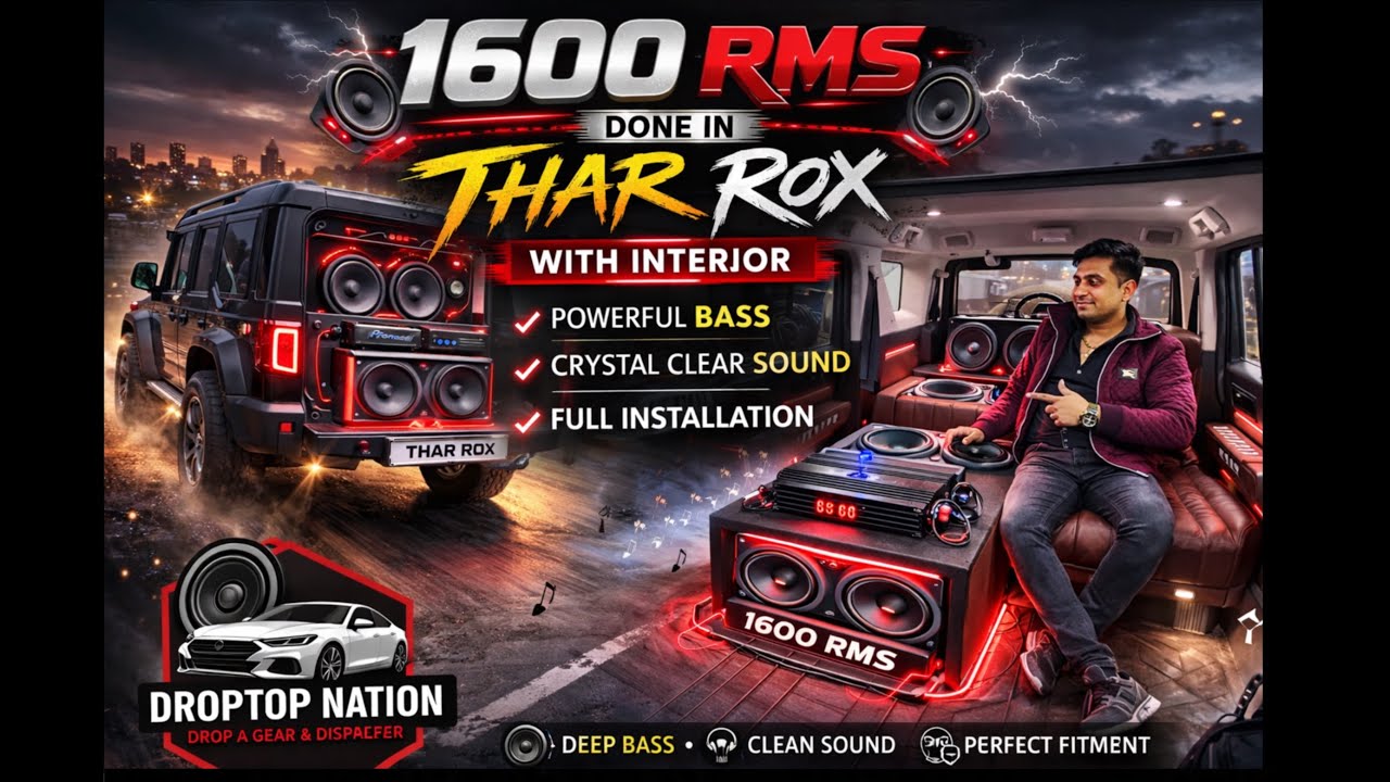 Thar Rox 1600 Rms Audio Setup Done✅Pioneer Chapion Pro Series Subwoofer✅DropTop Nation