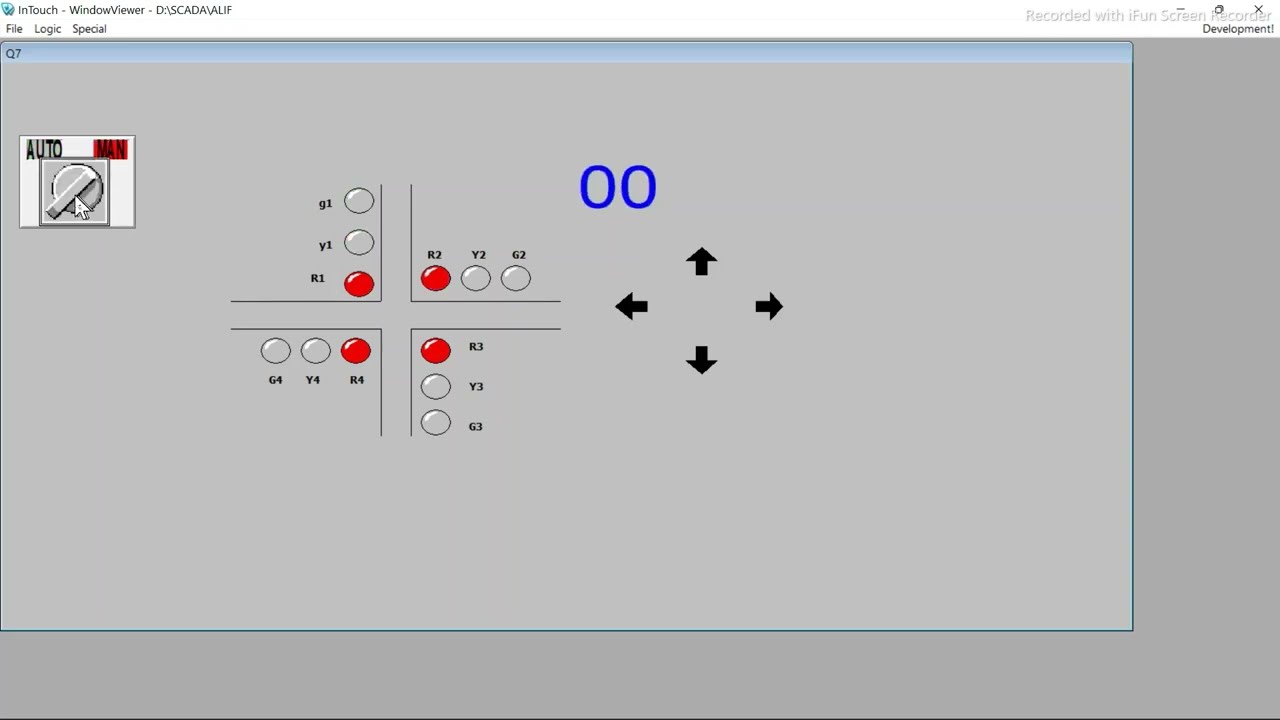 Scada Project on 4 way traffic control system