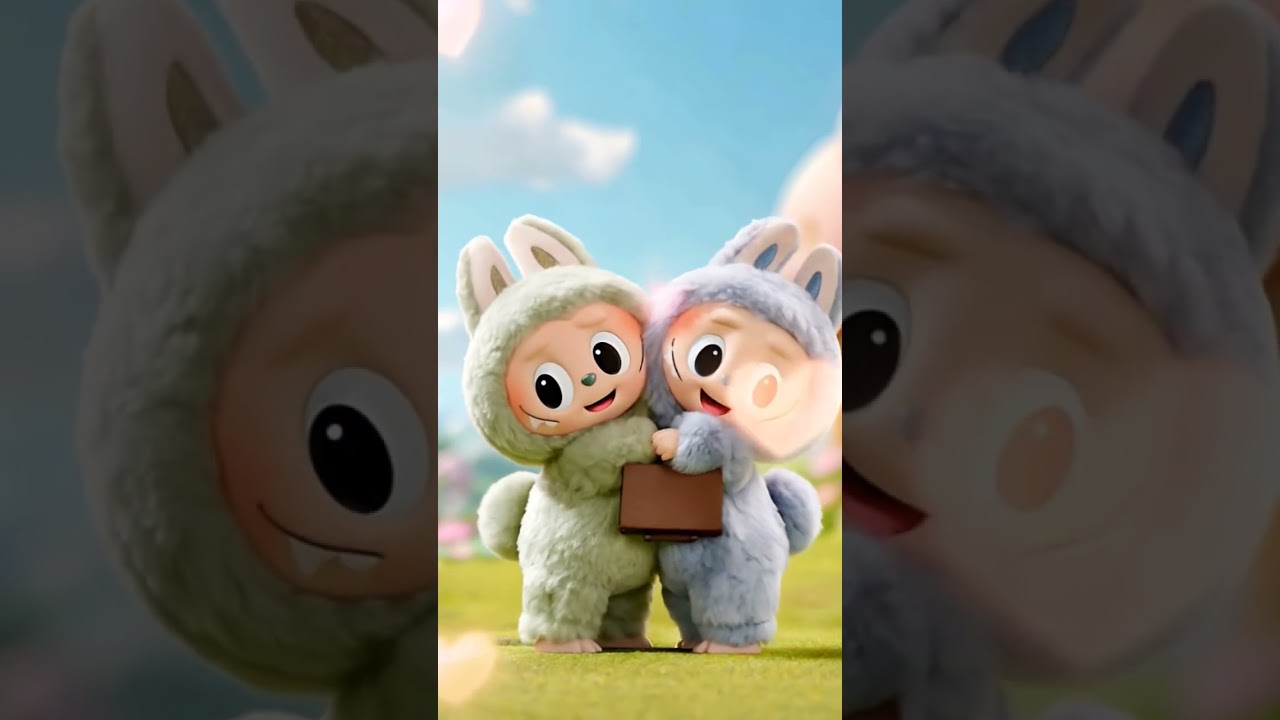 When Labubu Dolls Fall in Love 🥰 | Adorable Hug & Kiss Moment | Cuteness Overload #cute #labubu