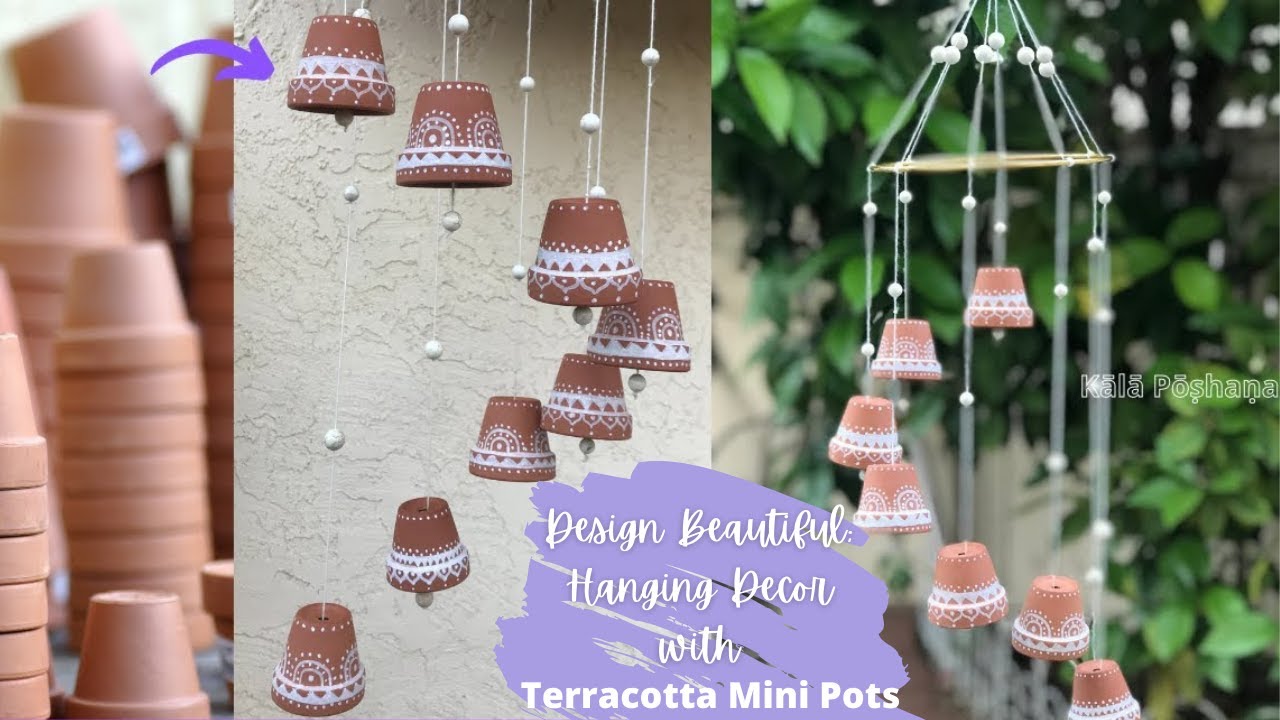 Aesthetic Hanging Decor | Aesthetic Terracotta Pot Painting Ideas | Budget-Friendly Designer Pots