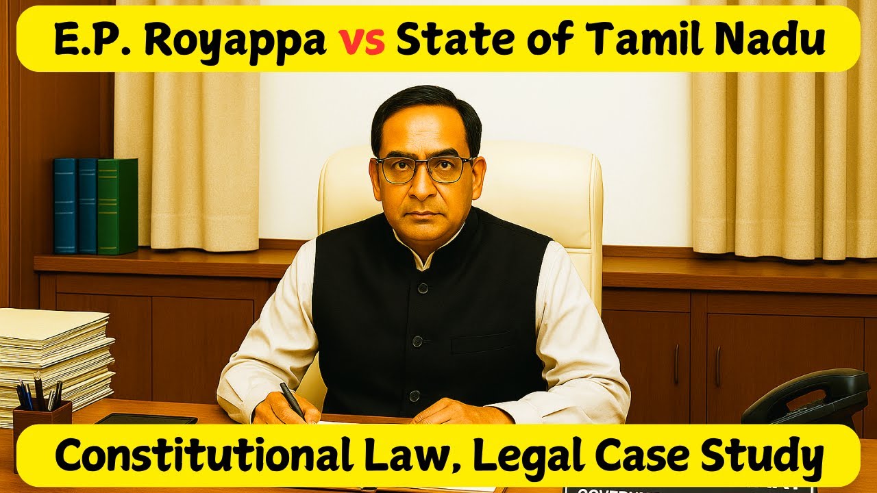 EP Royappa vs State of Tamil Nadu | Constitutional Law | Judiciary | UGC NET | Legal Case Study