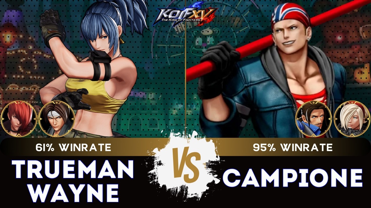 KOF XV▰ TRUEMAN WAYNE (Kyo/Iori/Leona) vs CAMPIONE!! (Robert/Billy/Ash)🎞️Replay Match - 02/26