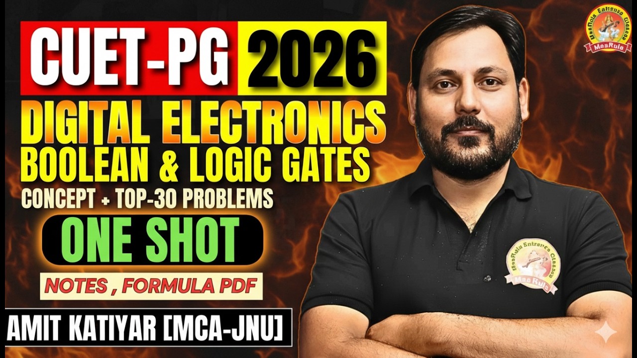 Boolean Logic & Logic Gates ONE SHOT | CUET PG 2026 | Digital Computers mcq #cuetpg#cuet #mca#scqp09