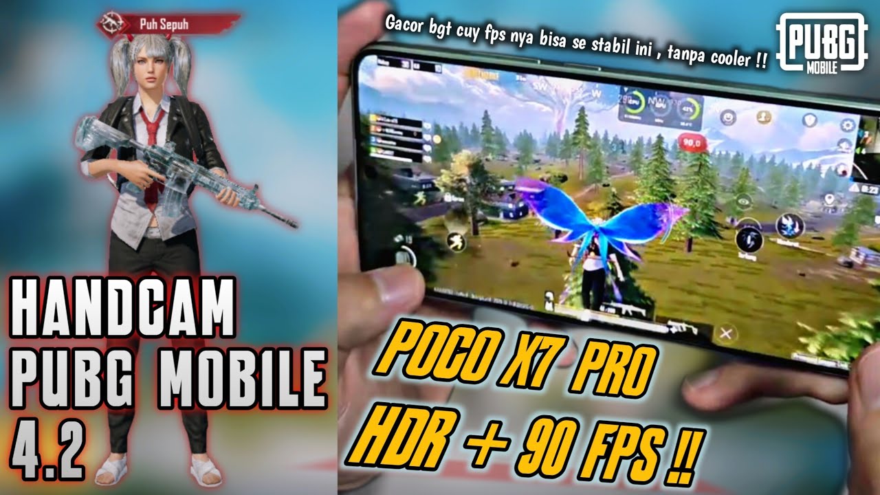 POCO X7 PRO | HANDCAM GAMEPLAY PUBG MOBILE 4.2 HDR + 90 FPS 🔥 GACOR STABIL BGT CUY ‼️ #pubgmobile 