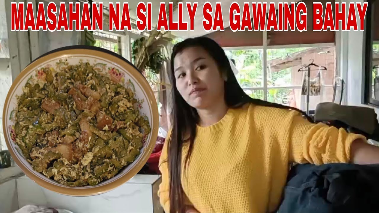 GINISANG AMPALAYA NA MAY BABOY ANG AMING ULAM SA TANGHALIAN