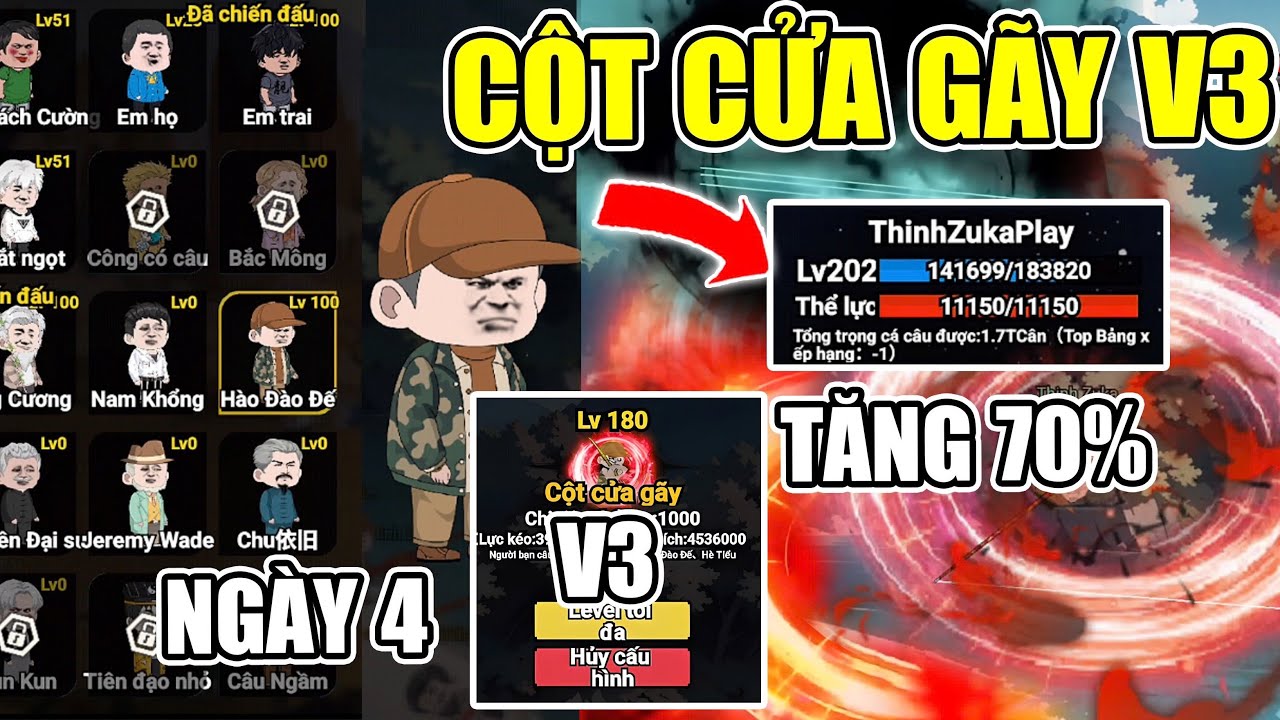 PHÁT HIỆN NÂNG CẤP CỘT CỬA GÃY V3 TĂNG 70% SỨC MẠNH HÀO ĐÀO ĐẾ TRONG UPDATE CÂU CÁ VẠN CÂN