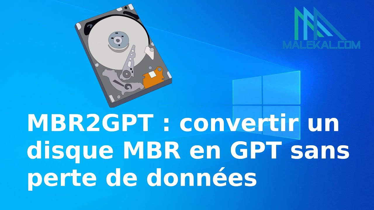 Convertir un disque en GPT sans perte de données