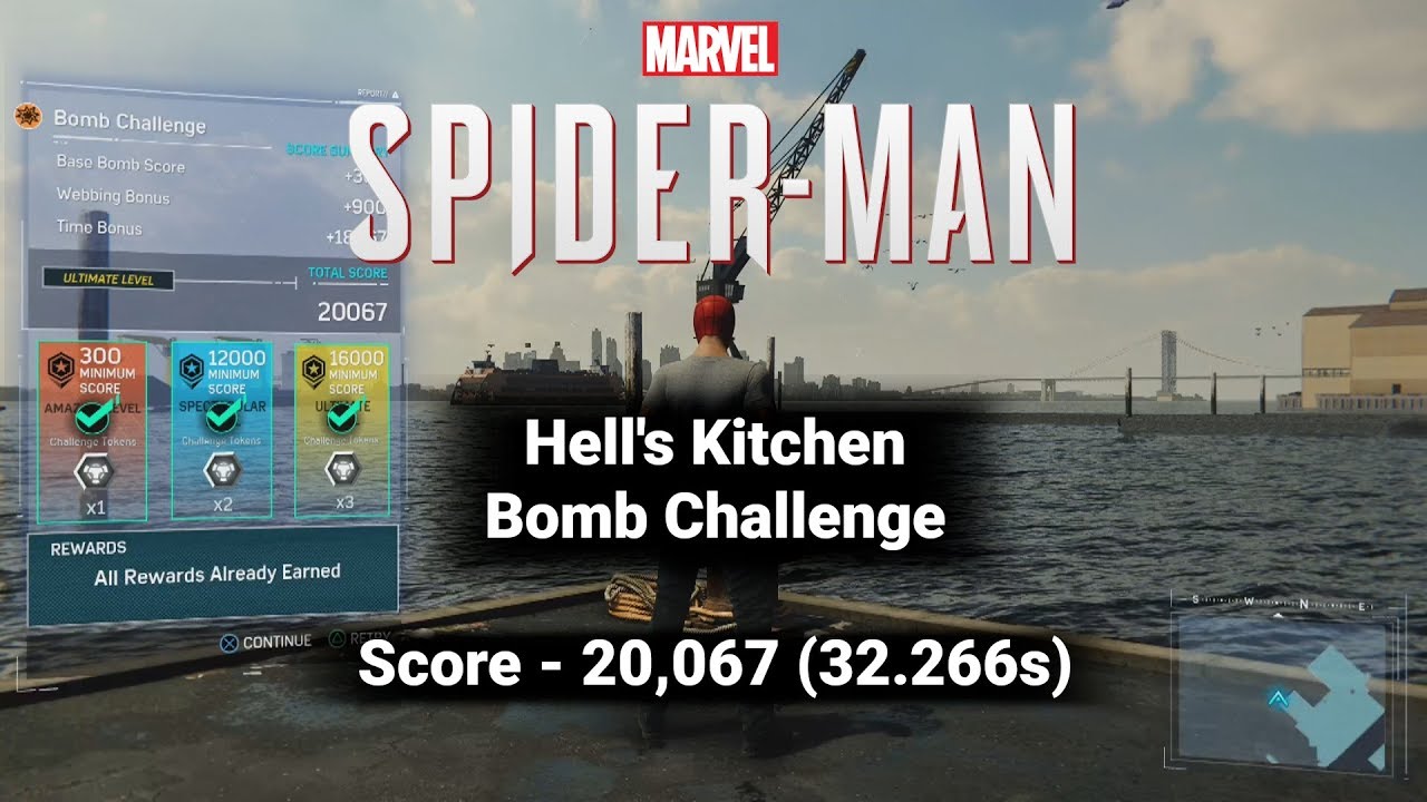 Hell's Kitchen Bomb Challenge - Score of 20,067 | Spider-man (PS4)