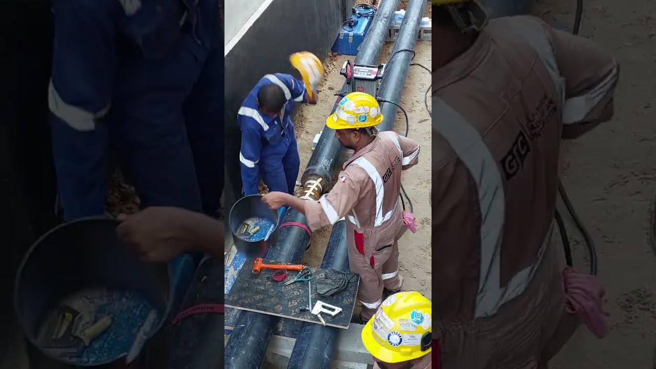 Under Ground Chilled Water Pipe Joint Jacketing Setp by Step #UNDERGROUNDCHILLEDWATERPIPE