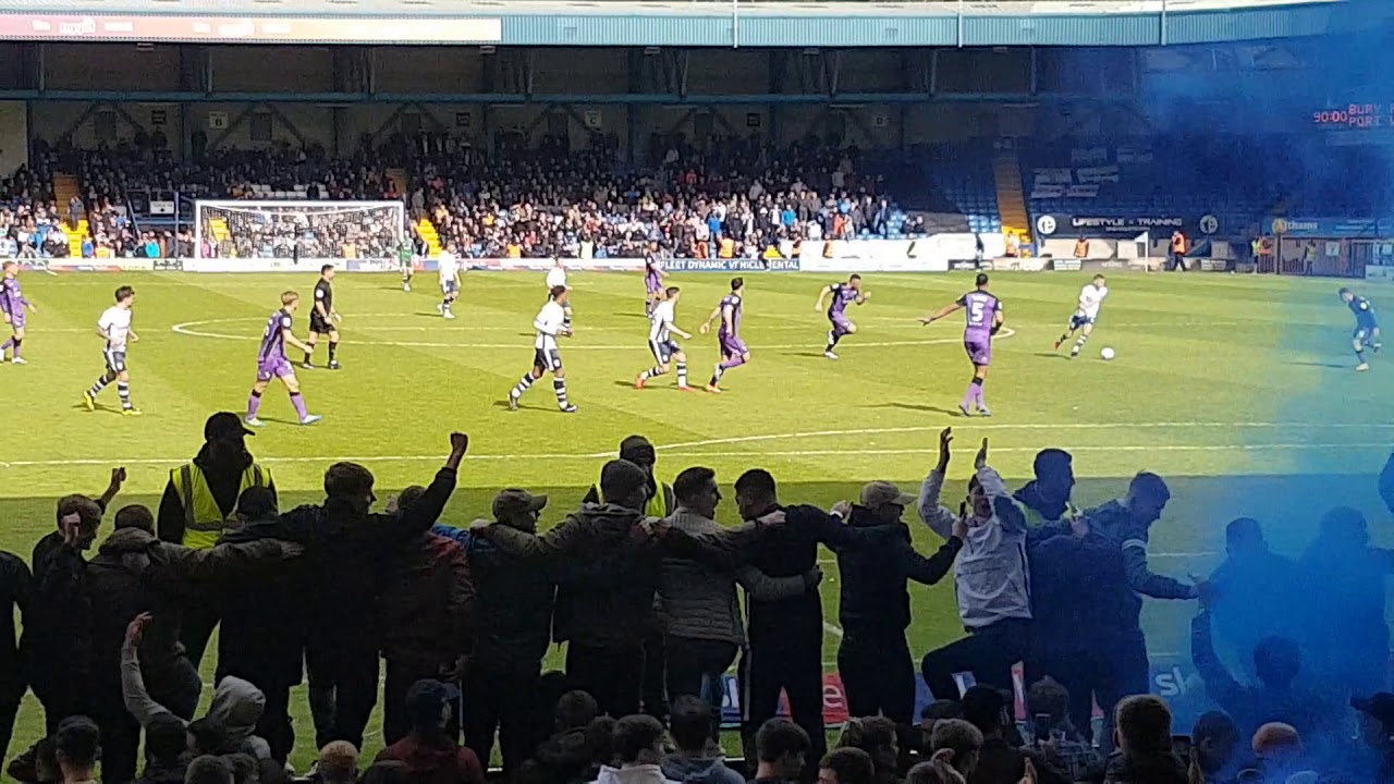 Bury FC Last Ever Game fans singing