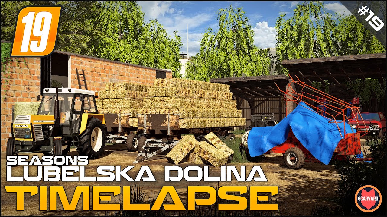 Small square straw bales madness ⭐ FS19 Lubelska Dolina Seasons Timelapse