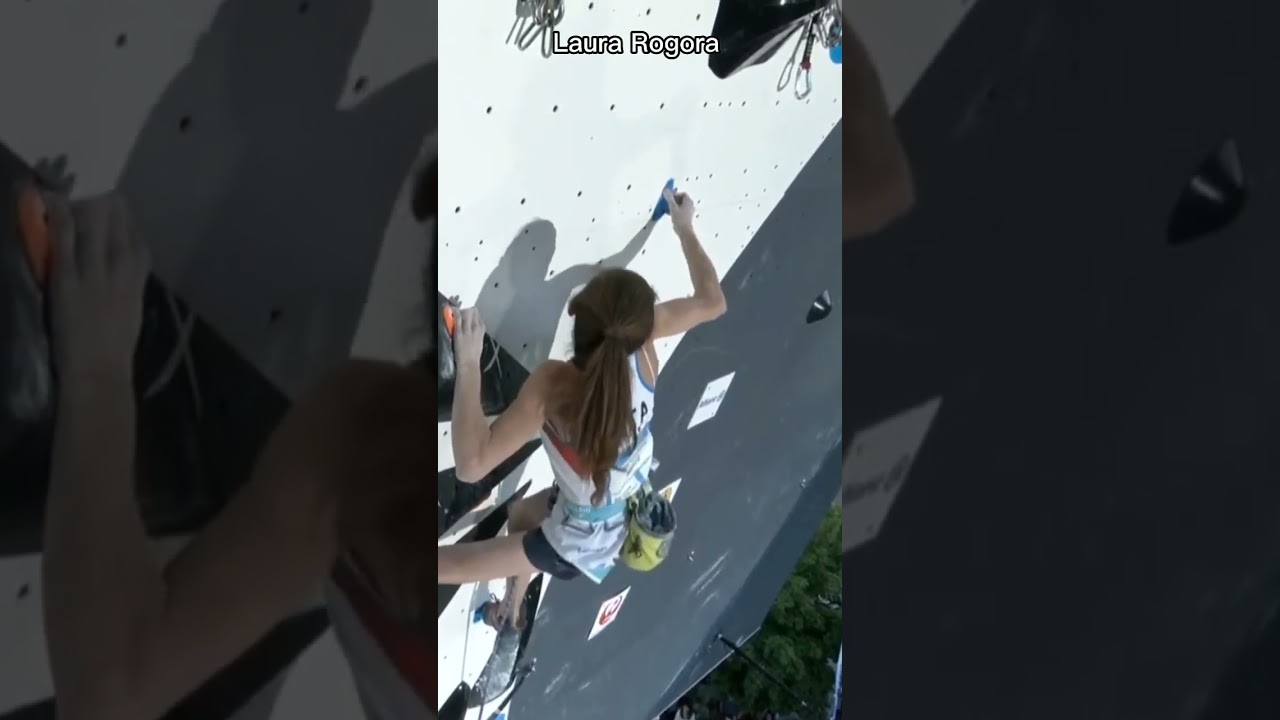 Janja when 3 others topped the lead finals route #climbingcompetition #leadclimbing