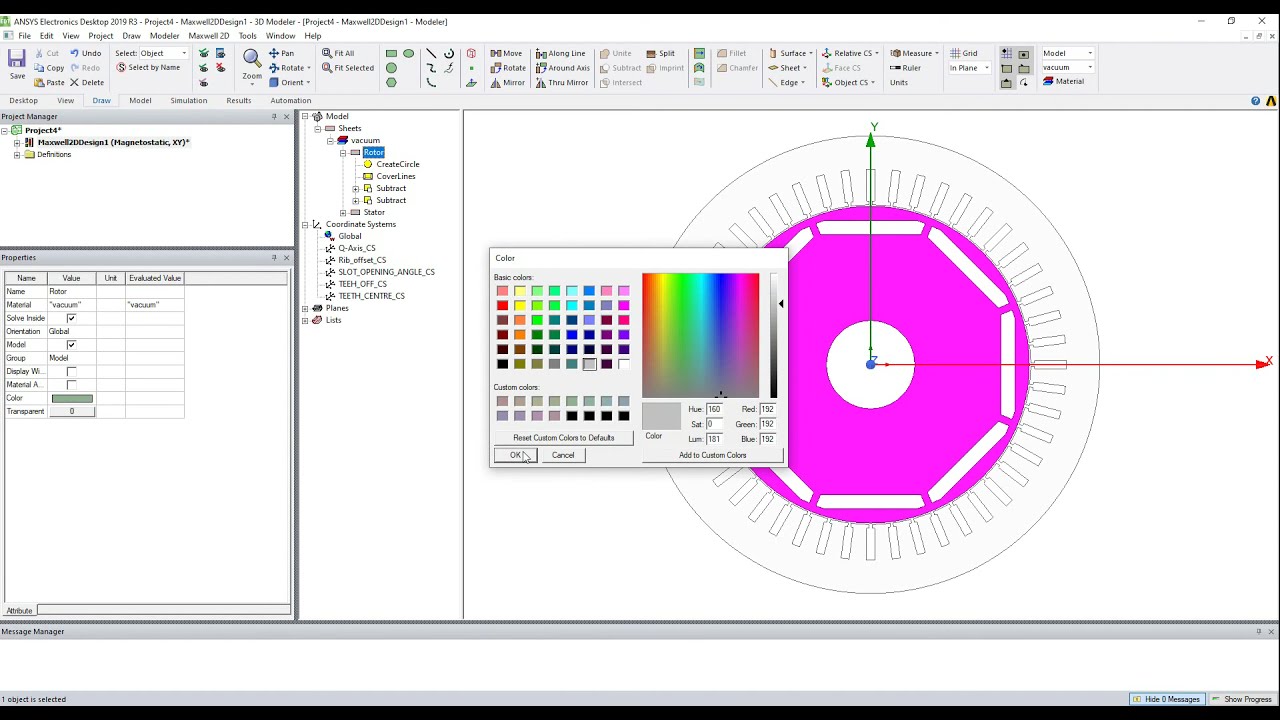 Designing parametric IPM Rotor in ANSYS Maxwell