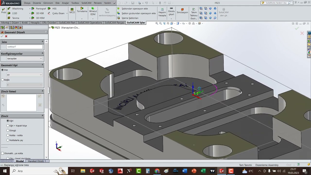SOLIDCAM FREZE- 2.5 EKSEN HAVUZ İŞLEME (2)