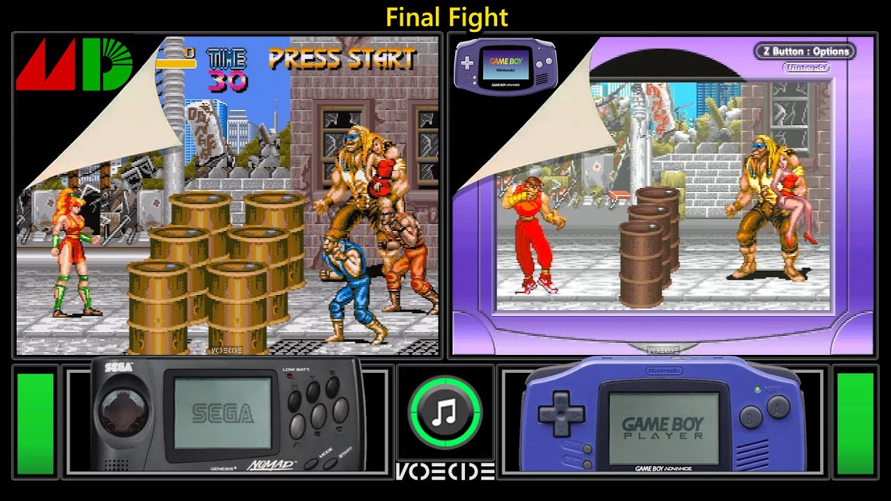 Final Fight (Sega Genesis vs GBA) Real Hardware Comparison