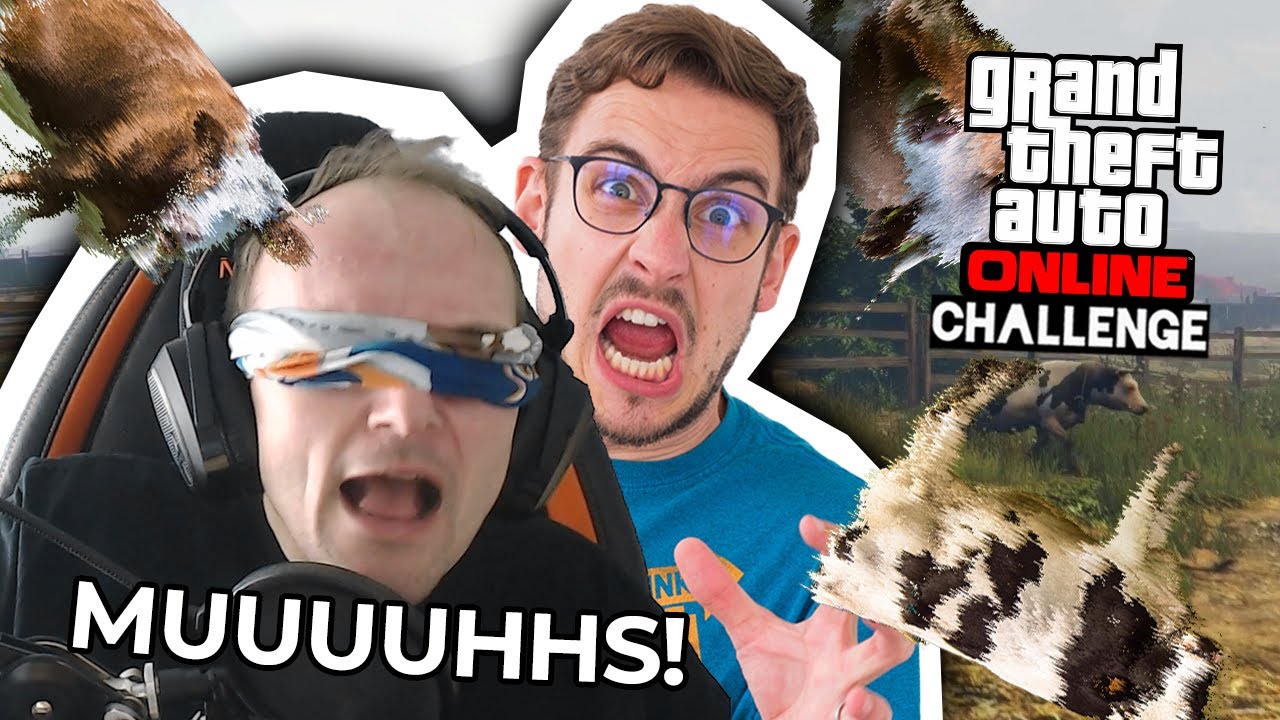 Die K&Uuml;HE fliegen TIEF! | GTA Challenge Blindes Fangen