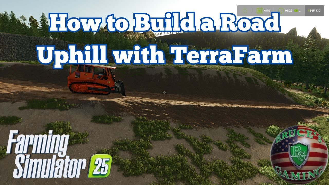 Как построить дорогу вдоль склона холма с помощью Terra Farm в #FS25
