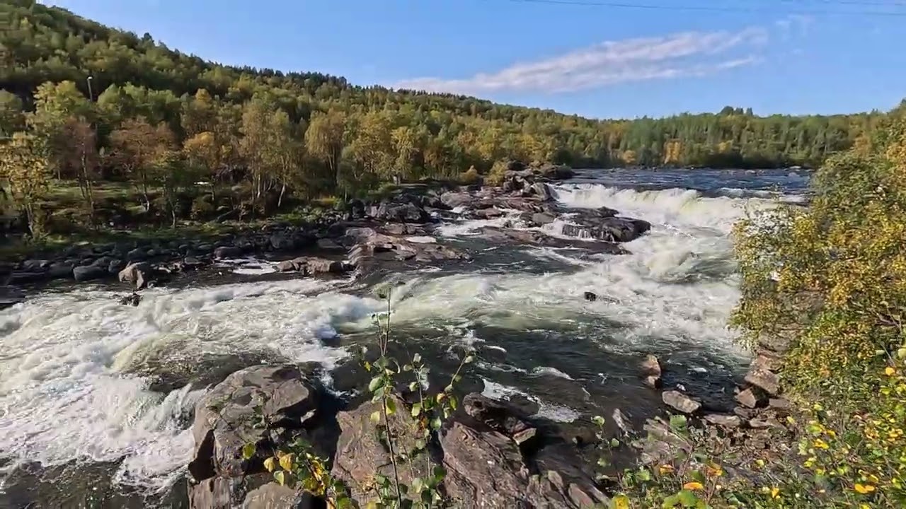Norja Näätämön putoukset ruska-aikaan 11.9.2025