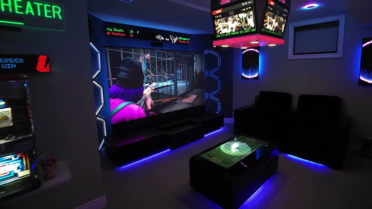 Basement Home Theater / Game Room / Man Cave / Arcade / Video Game - 7.4.4 (Dec 2024 Setup)