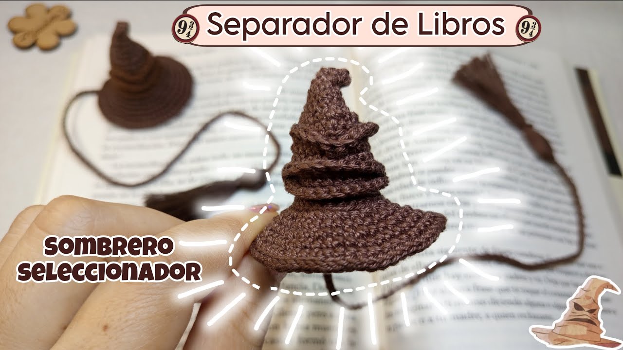 Separador de libros: Sombrero seleccionador Harry Potter a crochet 🪄🧶
