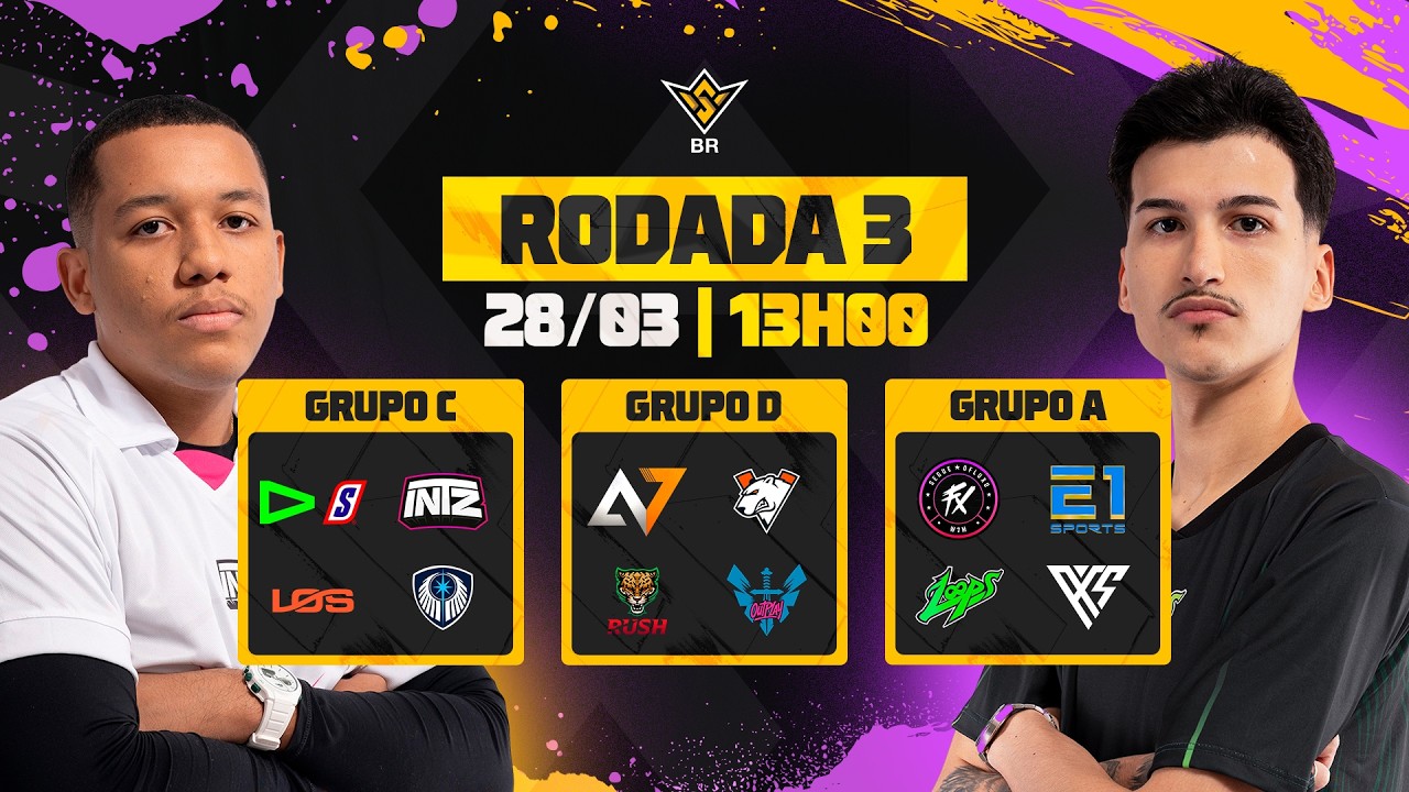 🚨FFWS BR 🏆 RODADA 3 - GRUPOS A, C e D | FREE FIRE AO VIVO🚨 #freefire