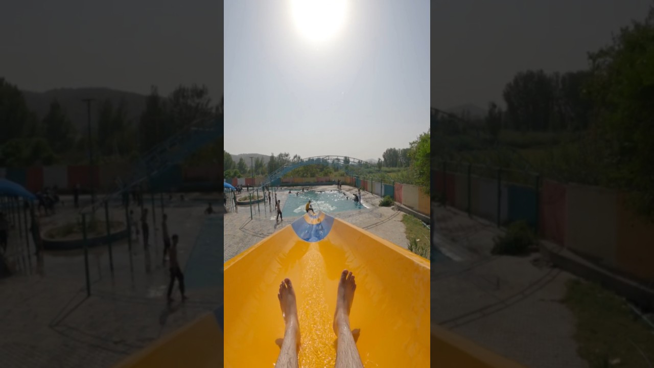 Waterslide Parkour POV in water park#parkourlife#moneyhest#waterslide#waterfall#playground#waterpark