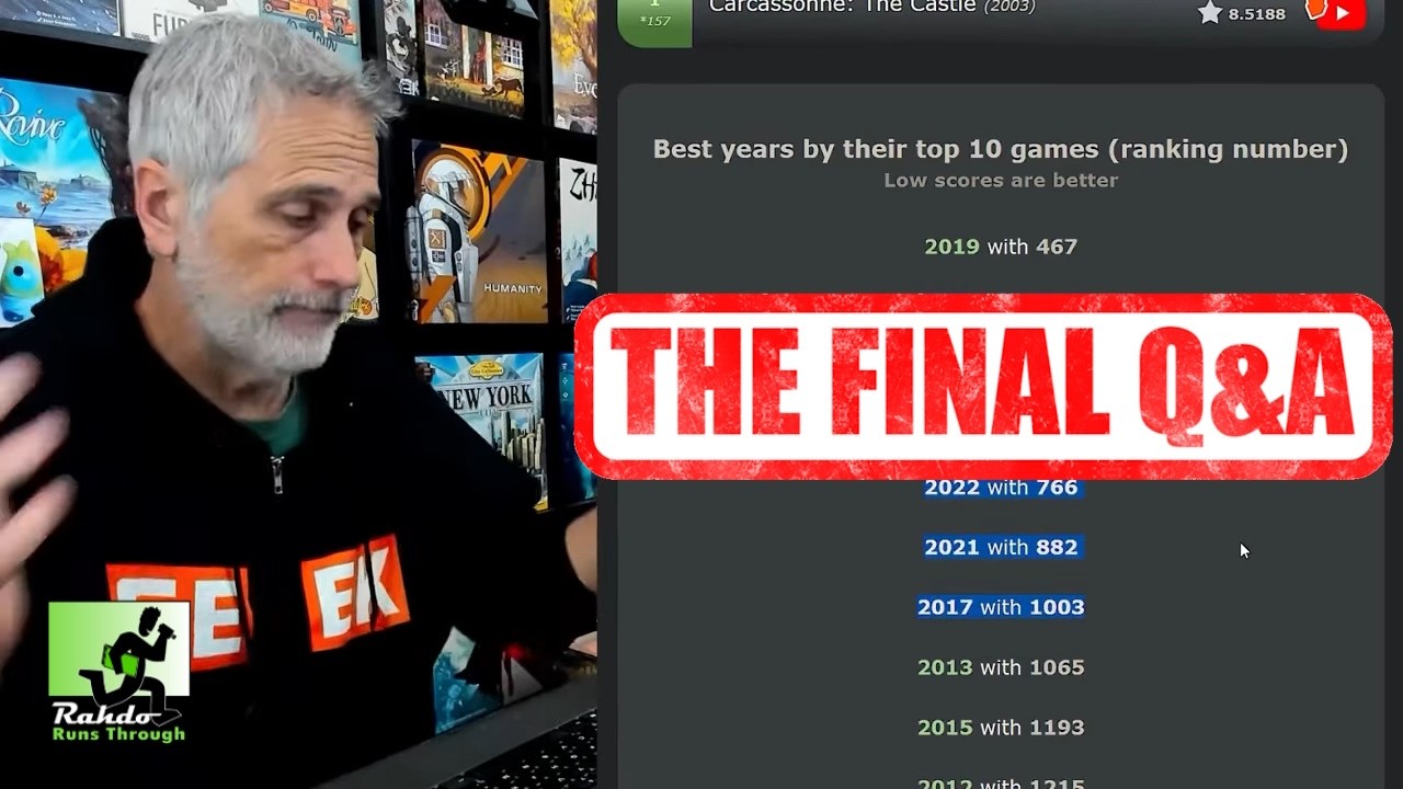 Let go of FOMO? Games I want to play the most? Changing lives through boardgames? | Rahdo's Q&A #40