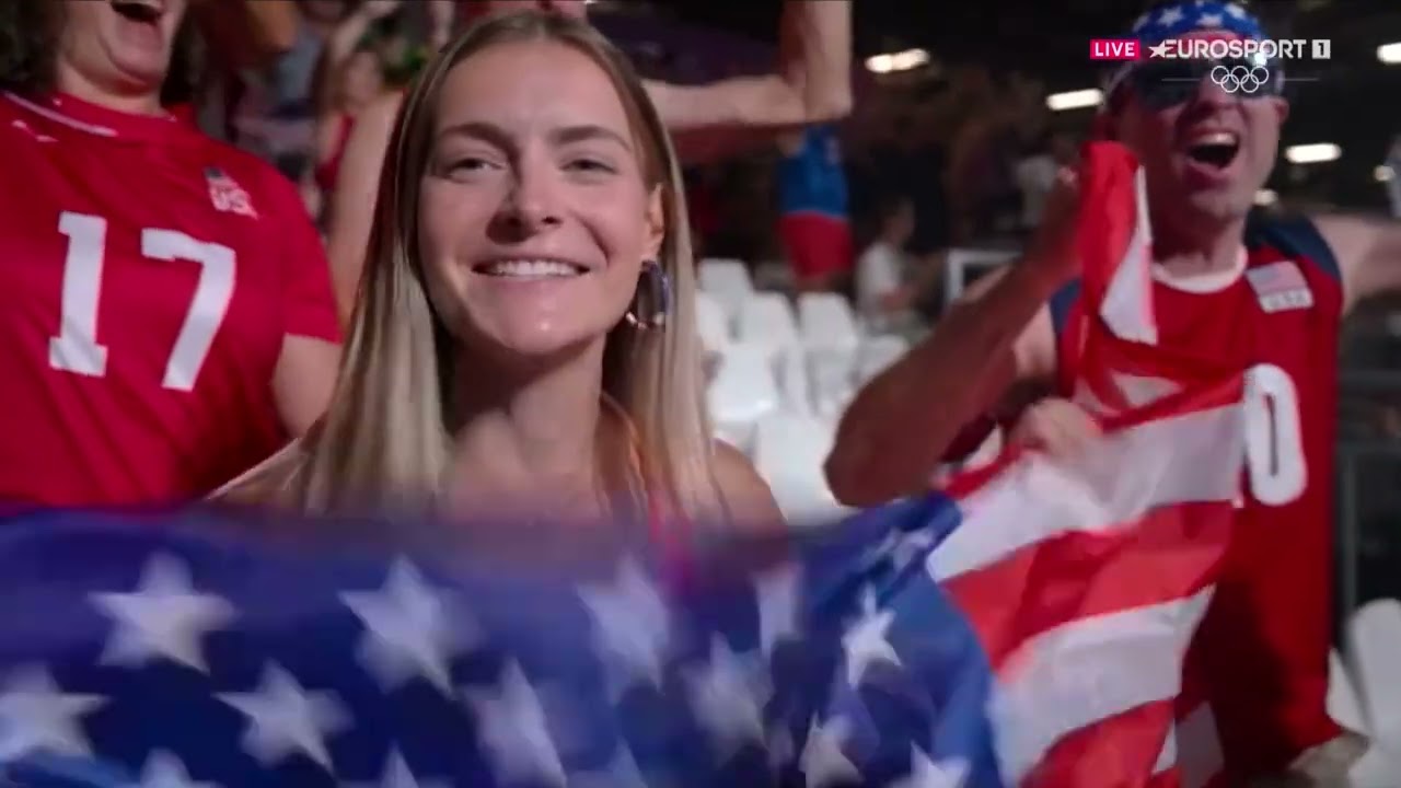 Eurosport 1 - sekwencja startowa przed meczem siatkówki Polska - USA (07.08.2024)