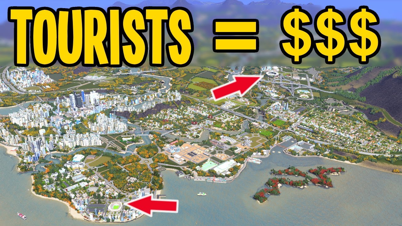 How to Increase 💰💰💰  with University Students & Tourists in Cities Skylines! #TeaVille