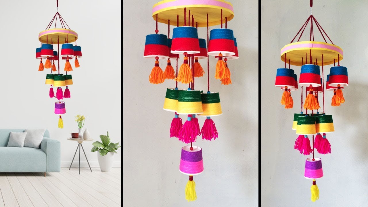 DIY Wind Chime Wall Hanging Craft Ideas // Home Decoration crafts idea // Best Out Of Waste #DotsDIY