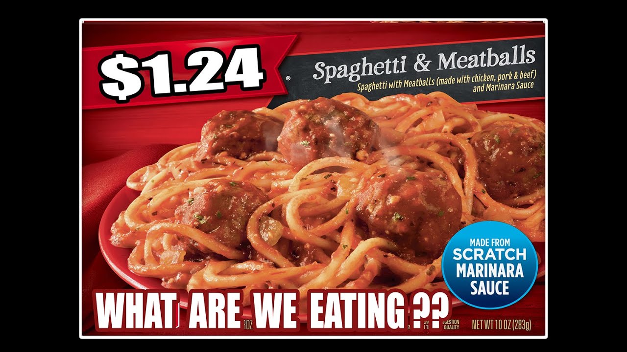 Banquet Frozen Spaghetti & Meatballs Dinner - WHAT ARE WE EATING?? - The Wolfe Pit