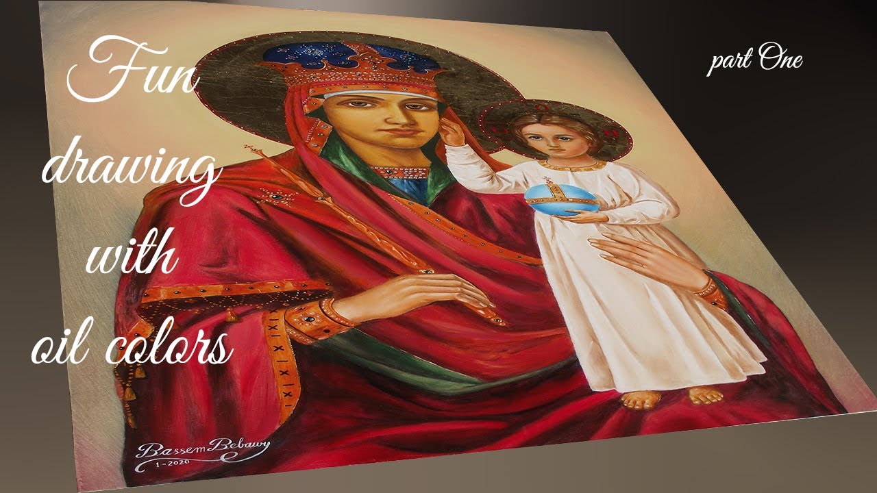 Oil painting technique for Virgin Mary 1