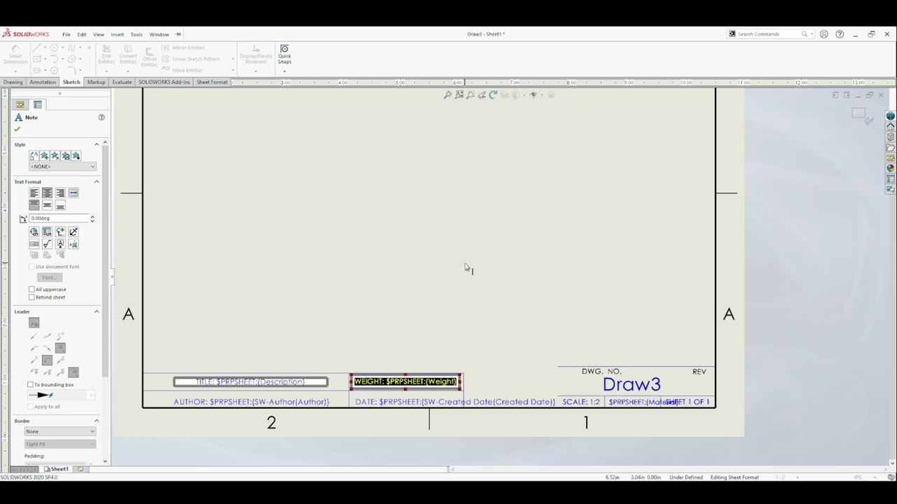 Solidworks Custom Title Block Tutorial