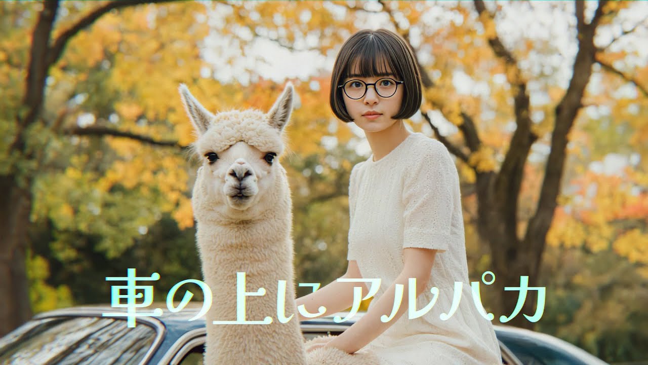 「車の上にアルパカ」MV AI生成動画