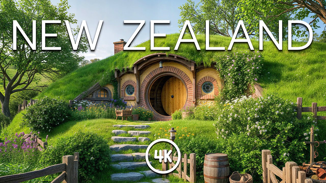 NEW ZEALAND 4K – Flying Over Untouched Landscapes with Relaxing Piano Music