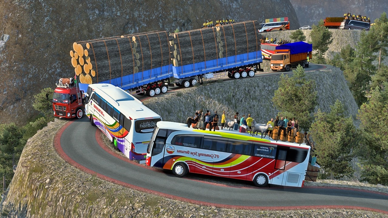The World’s Deadliest Traffic Jam: Life and Death on a Narrow Cliff! | Euro Truck Simulator 2
