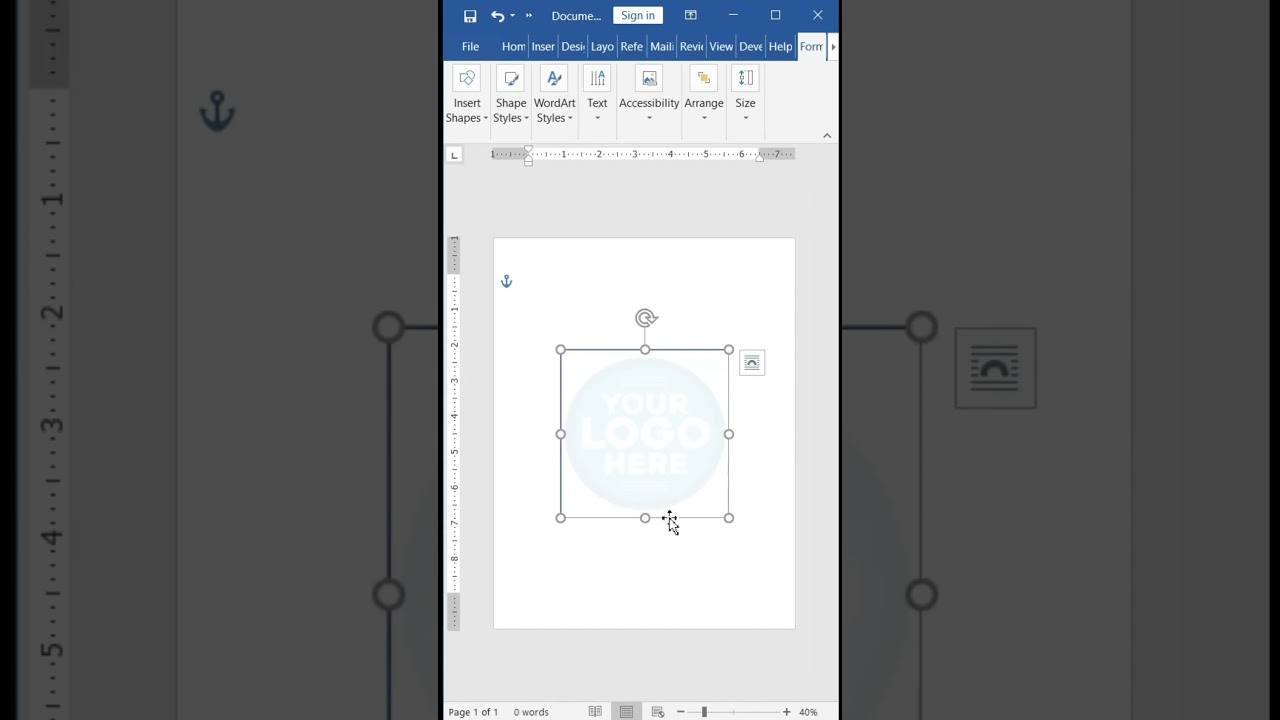 Watermark Create in Ms Word || #shorts