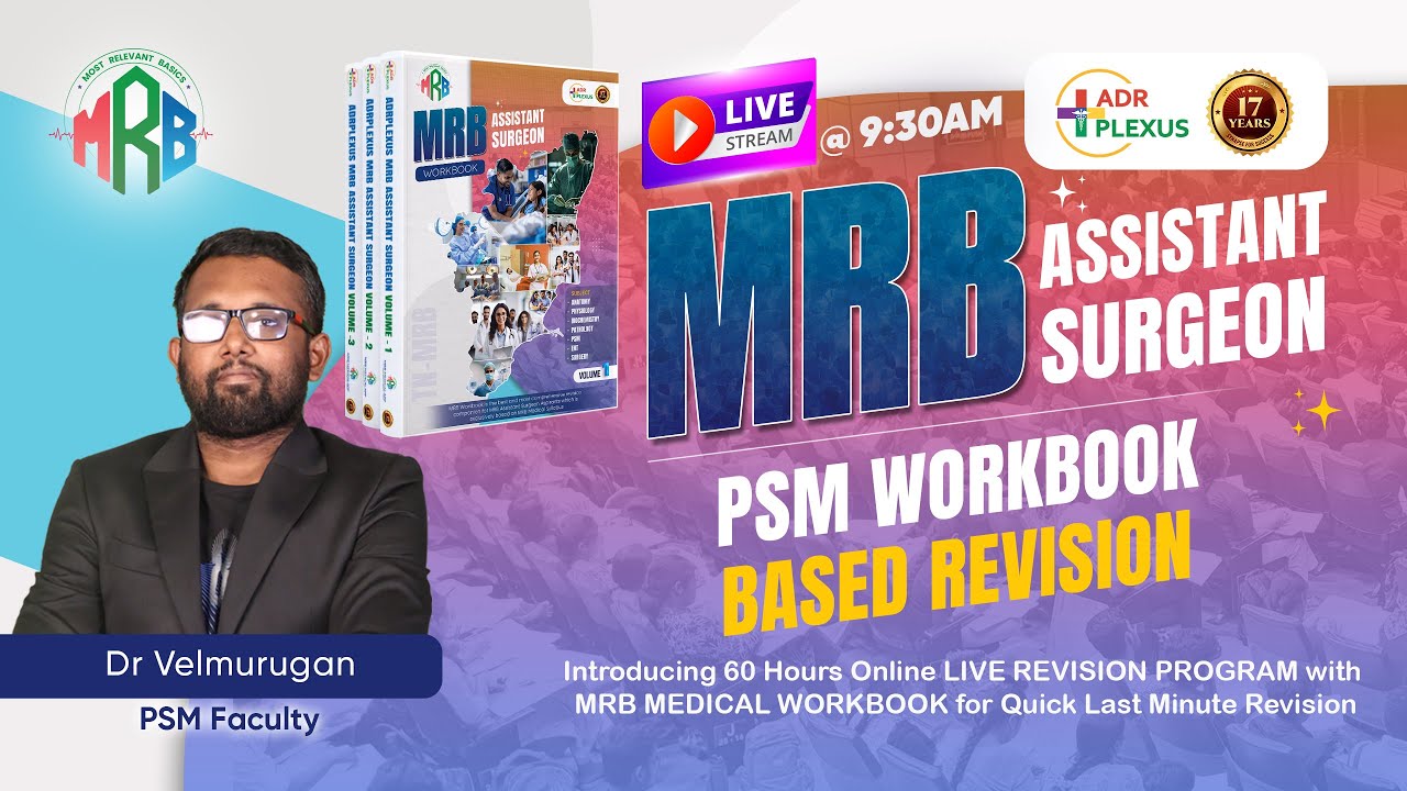 MRB Assistant Surgeon - PSM Workbook Based Revision by Dr Velmurugan