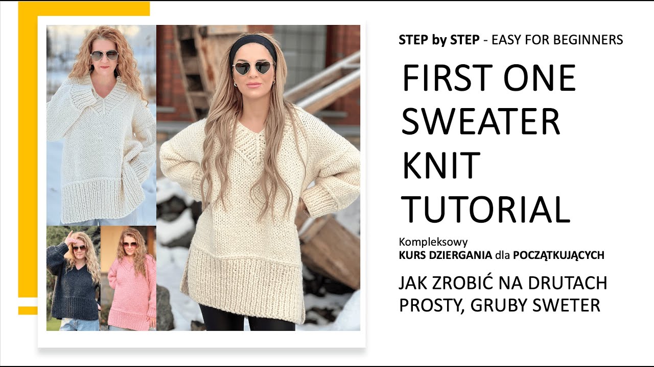 JAK ZROBIĆ gruby sweter KURS DZIERGANIA /HOW TO KNIT 