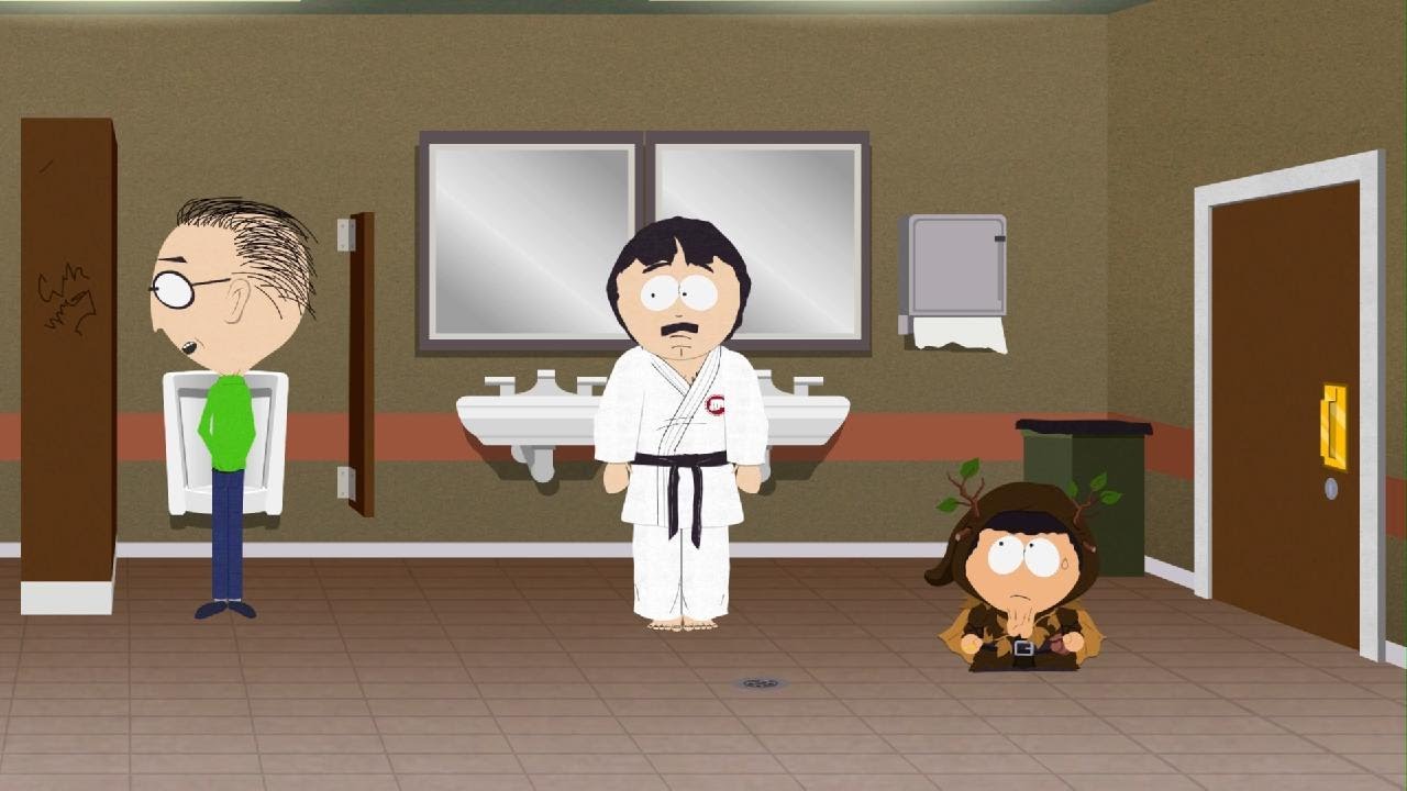 Randy drop kicks Mr Mackey