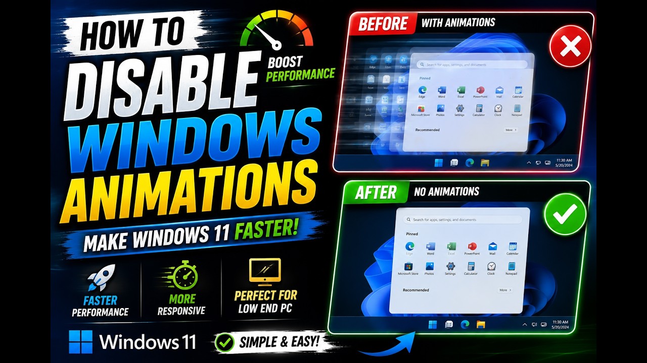 How to Disable Windows Animations in Windows 11