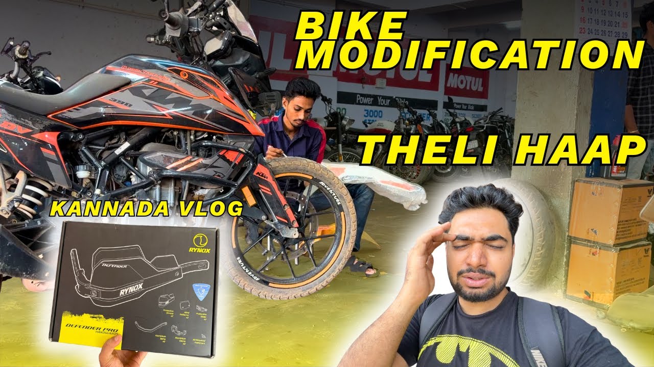 BIKE MODIFICATION HUBLI VLOG KTM 390 | Uttarakarnataka Vlog | Rynox Handguards | Uttarkarnataka Vlog