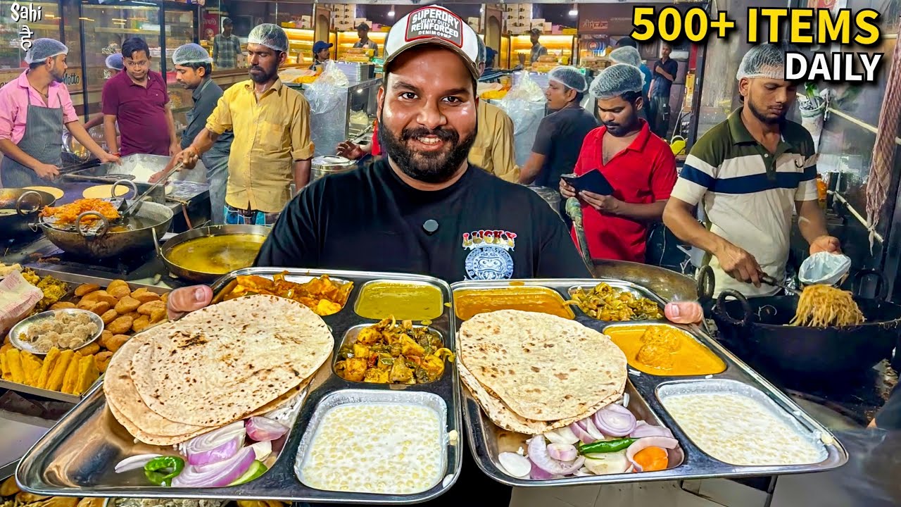 Chandigarh ka Street Food KING 😍 500+ Items Punjabi Thali | Street Food India