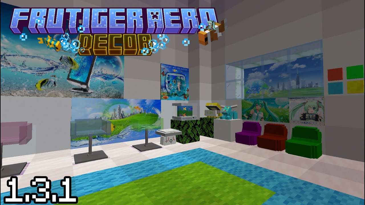 Frutiger Aero Decor Minecraft Mod Showcase 1.3.1