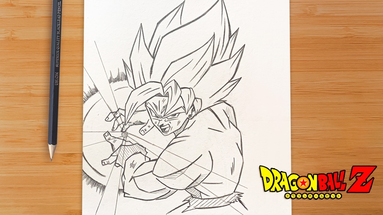 C&oacute;mo DIBUJAR a GOKU HACIENDO el KAMEHAMEHA ✏️ PASO a PASO