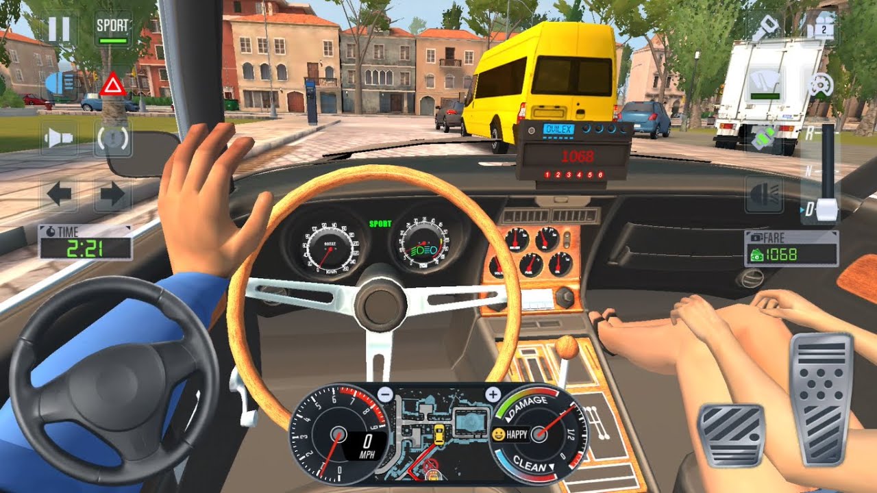 OLD RACING CARS CAB DRIVER 🚖👩‍🦰 City Car Driving Games Android iOS - Taxi Sim 2020 Gameplay