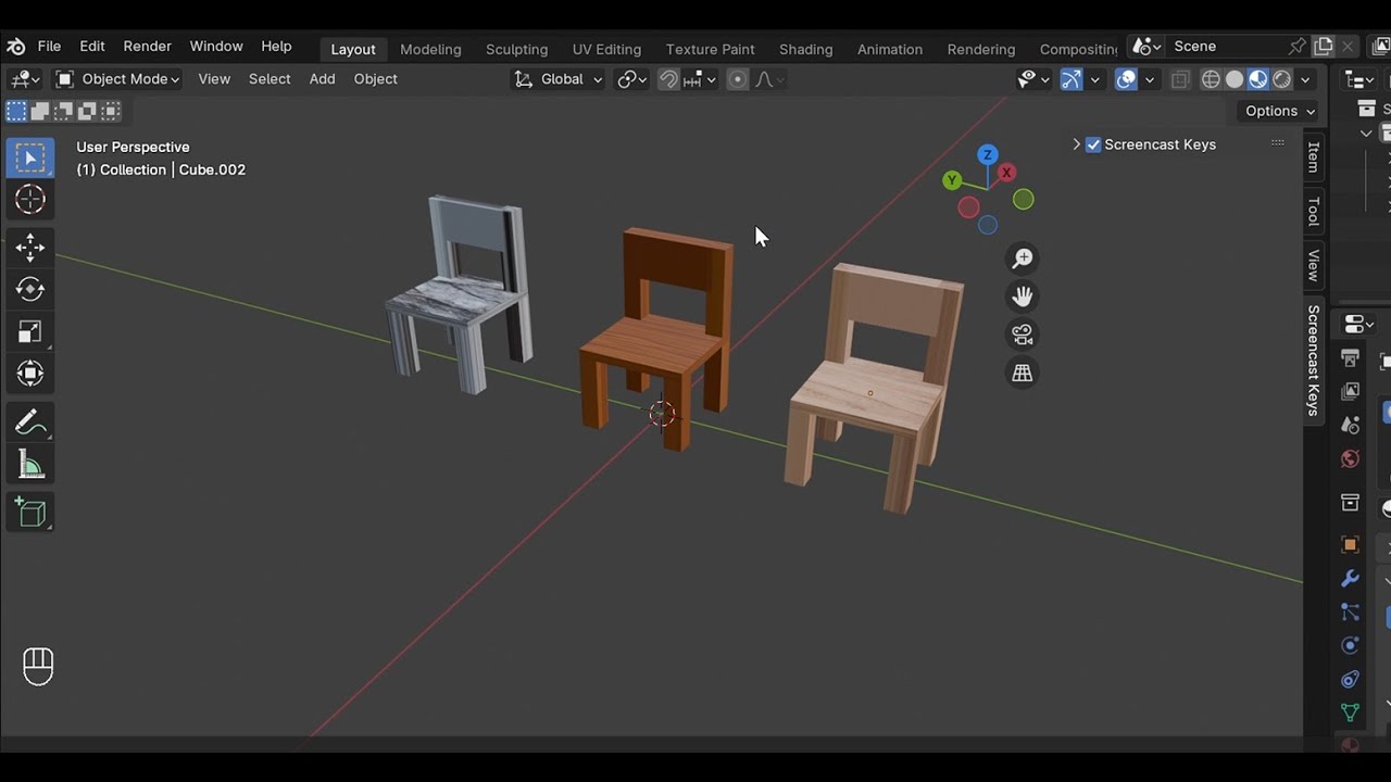 Tutorial basic 3D blender pemula | kursi kayu
