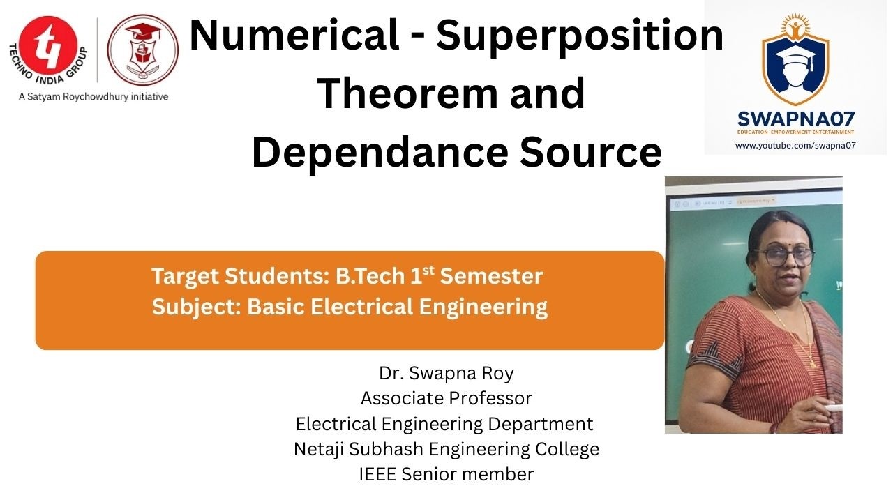 Numerical- Superposition Theorem and Dependant source 